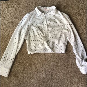 Formal button up crop top